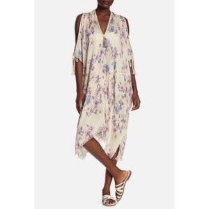 POOL TO PARTY Cold Shoulder Floral Print Cover-Up